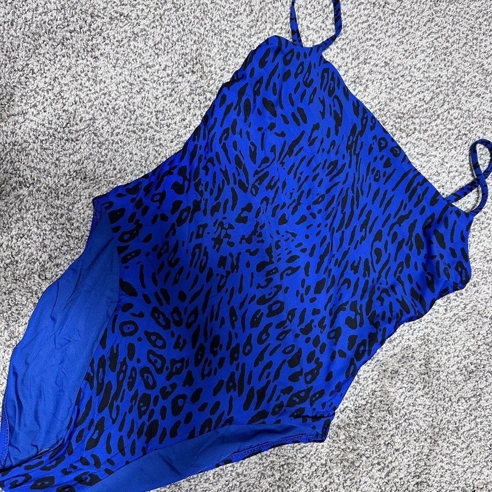 Vitamin A Blue Leopard One Piece Swimsuit Size 12